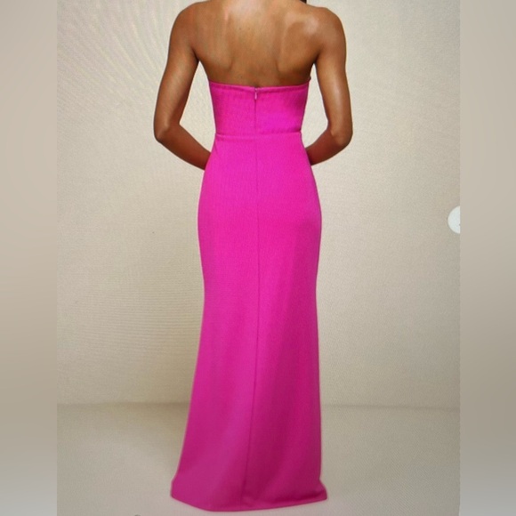 Lulus Magenta Strapless Mermaid Maxi Dress - Picture 2 of 4